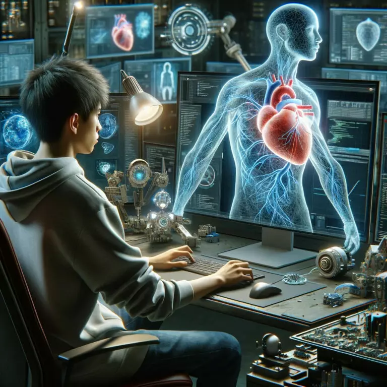 Student creating a 3D human organ model with AI